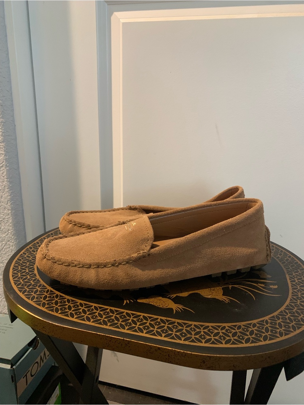 Coach Tan Suede Driving Loafers